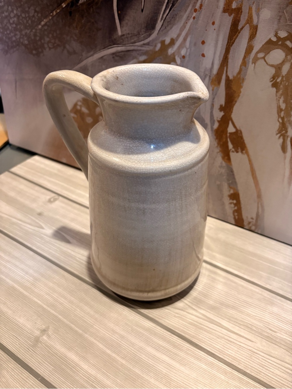 Hobby lobby Handcrafted Ceramic Pitcher Vase in Cream